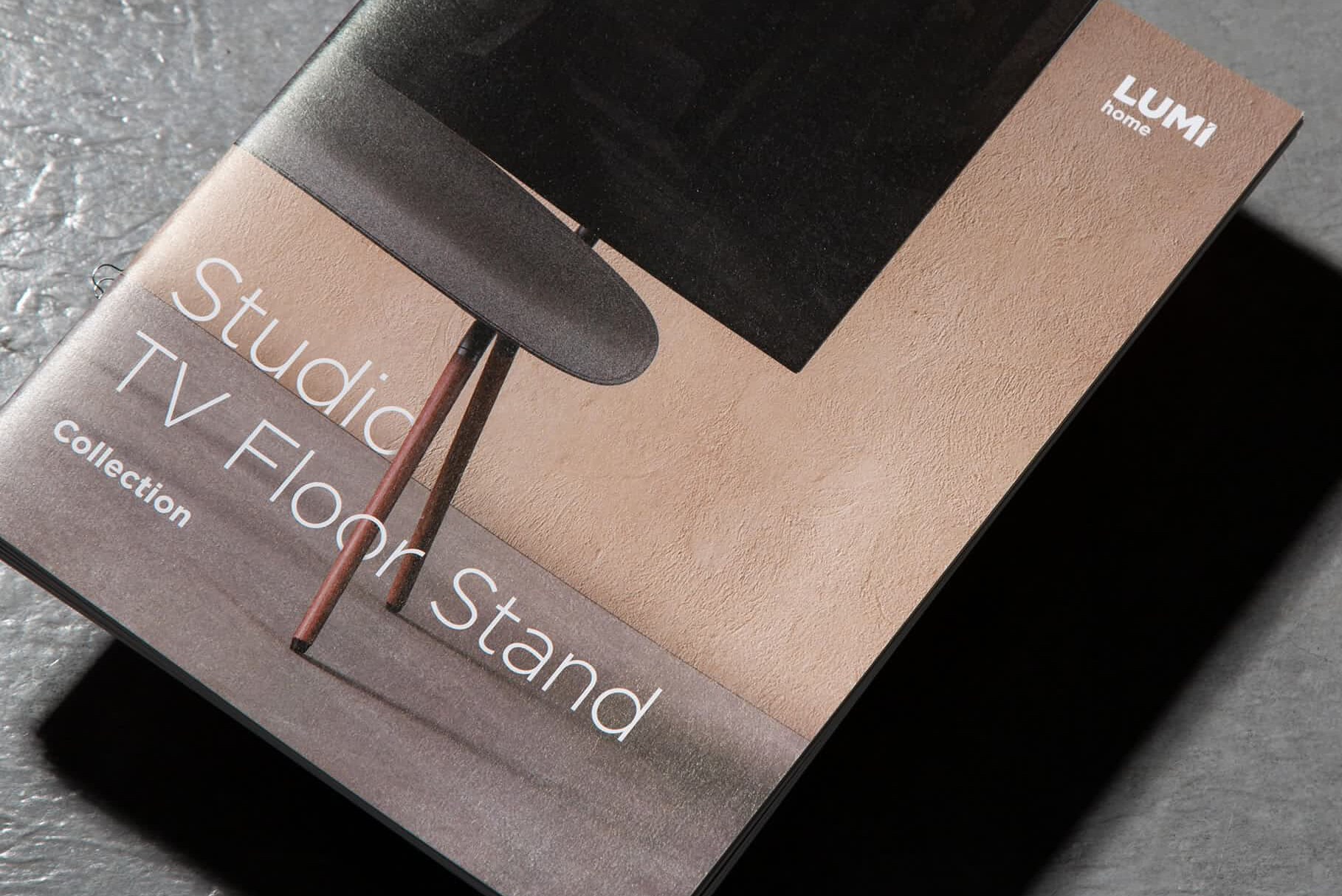 LUMI TV Floor Stand Catalog Cover Paper