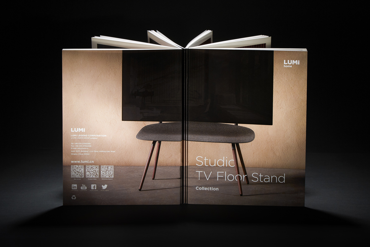 LUMI TV Floor Stand Catalog Printing
