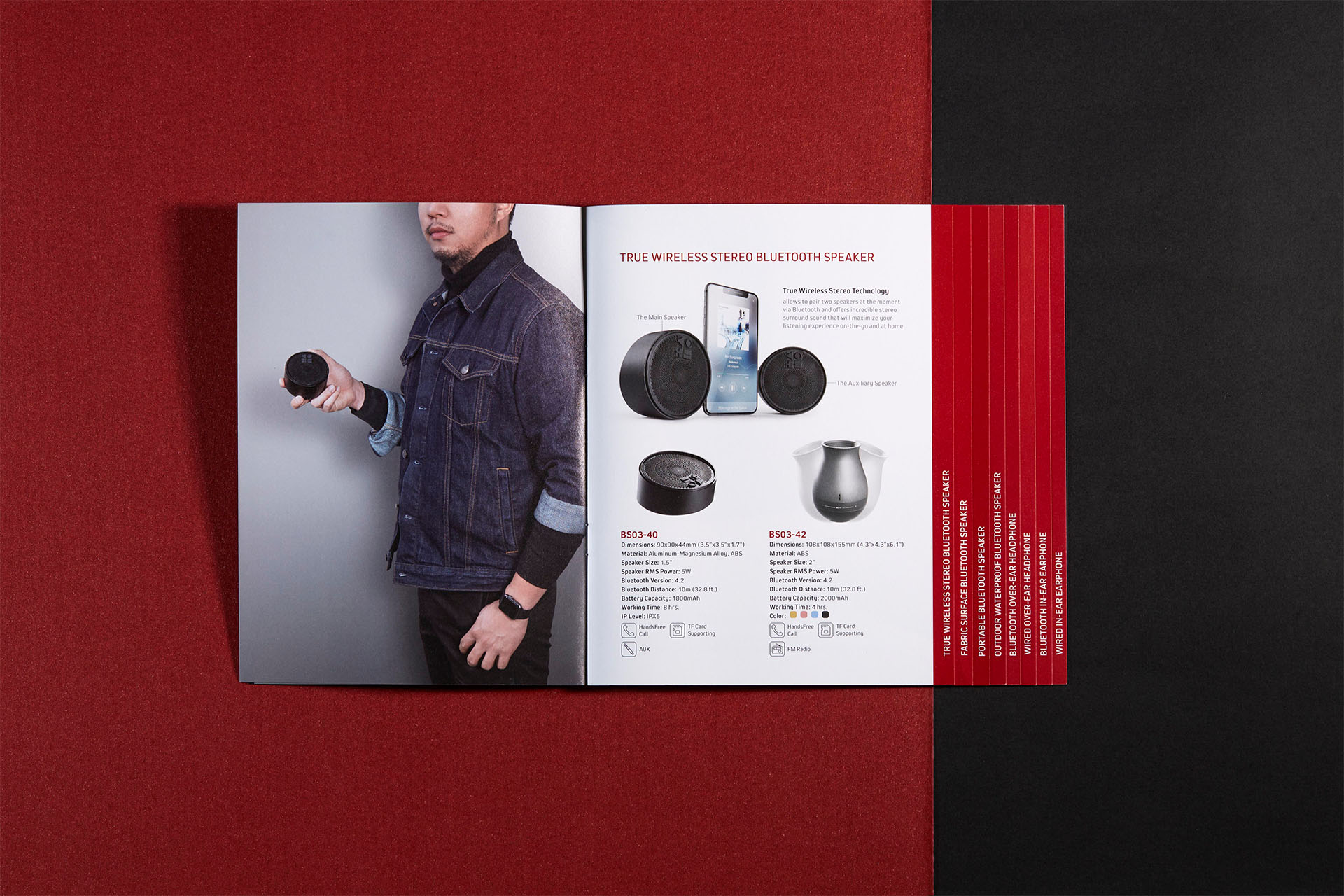 LUMIVIDA Bluetooth Speaker and Headphone Booklet Commercial Photography