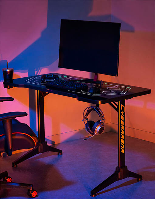 CyberArena RGB Lighting Gaming Desk